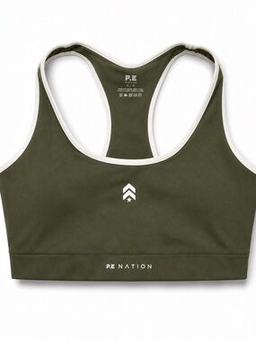 PE Nation Barrys Bootcamp Sports Bra Olive Green Size Small